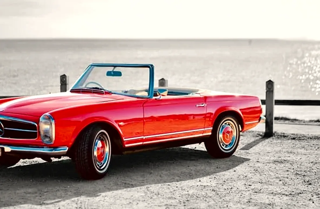 A classic Mercedes-Benz 280 SL Pagoda serviced by Atelier Automotive on the Mornington Peninsula